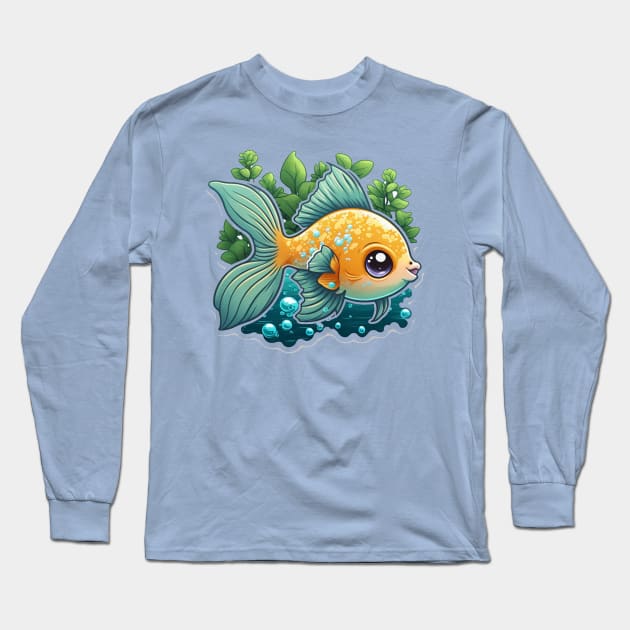 Cute Guppy Fish Long Sleeve T-Shirt by Duke's